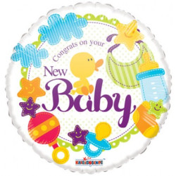  FOIL BALLOONS NEW BABY 18 INCH 