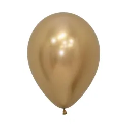 12 inch LATEX ROUND BALLOONS REFLEX GOLD - 50 PCS 