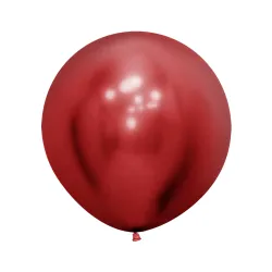 18 inch LATEX ROUND BALLOONS REFLEX RED - 6 PCS 