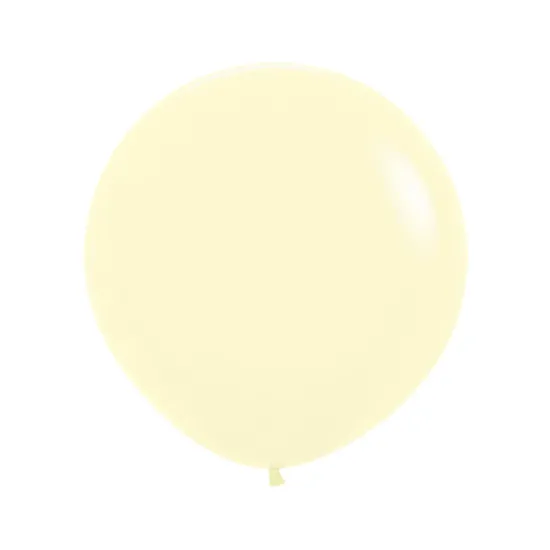 18 inch LATEX ROUND BALLOONS PASTEL MATTE YELLOW - 6Pcs