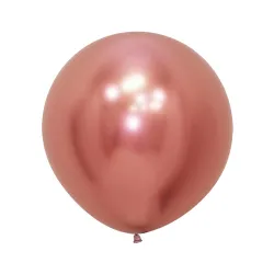 24 inch LATEX ROUND BALLOONS REFLEX ROSE GOLD - 3 PCS 