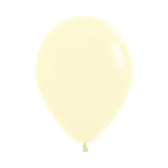 5 inch LATEX ROUND BALLOONS PASTEL MATTE YELLOW