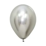 12 inch LATEX ROUND BALLOONS REFLEX SILVER - 50 PCS 