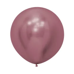 18 inch LATEX ROUND BALLOONS REFLEX PINK - 6 PCS 
