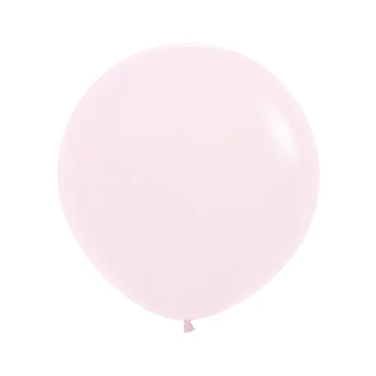 24 inch LATEX ROUND BALLOONS PASTEL MATTE PINK - 3Pcs