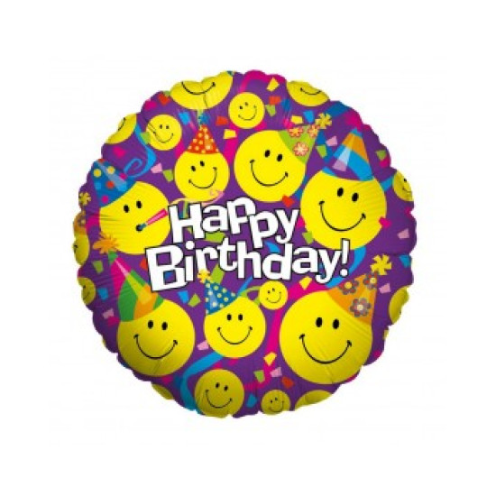 FOIL BALLOONS SMILEY BIRTHDAY