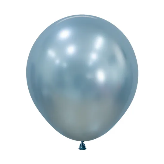 18 inch LATEX BALLOONS SILK ARCTIC BLUE - 6 Pcs