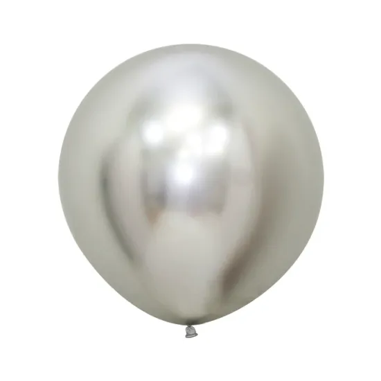 24 inch LATEX ROUND BALLOONS REFLEX SILVER 