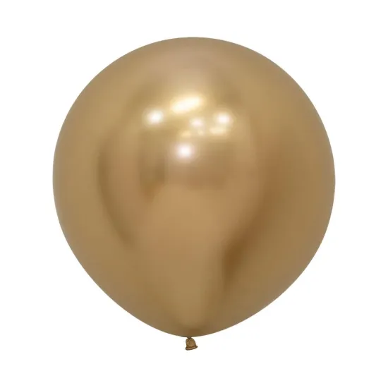 24 inch LATEX ROUND BALLOONS REFLEX GOLD