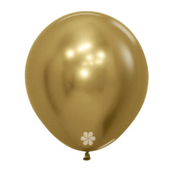 18 inch LATEX ROUND BALLOONS REFLEX GOLD- 6Pcs