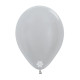 SATIN SILVER LATEX ROUND BALLOONS 5 INCH 100 PCS