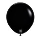 FASHION BLACK LATEX ROUND BALLOONS 18 INCH 6 PCS