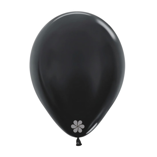 METALLIC BLACK LATEX ROUND BALLOONS 12 INCh 50 PCS