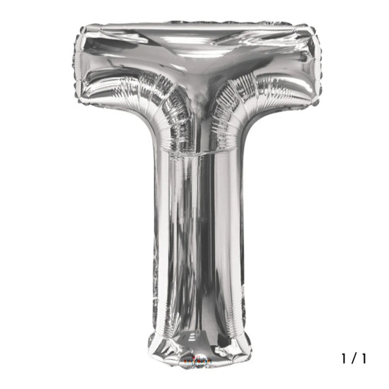 SC Letter T Silver Shape 34 Inch