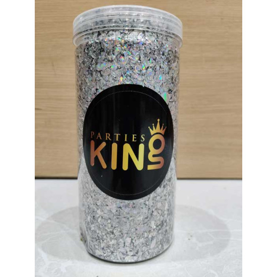 Shred CONFETTI jar Silver Holographic 250g