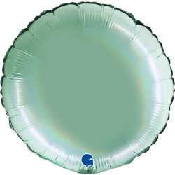  ROUND RAINBOW HOLOGRAPHIC CHROME TIFFANY 18 INCH 
